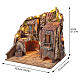 Borgo 55x50x45 cm illuminato fontana VERA presepe napoletano 8-10 cm s3