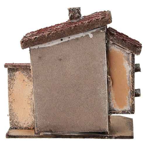 Casetta tetto diagonale 15x12x10 cm per presepe 4 cm 4