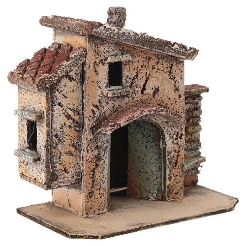 Domek z dachem skośnym, 15x12x10 cm do szopki 4 cm 3