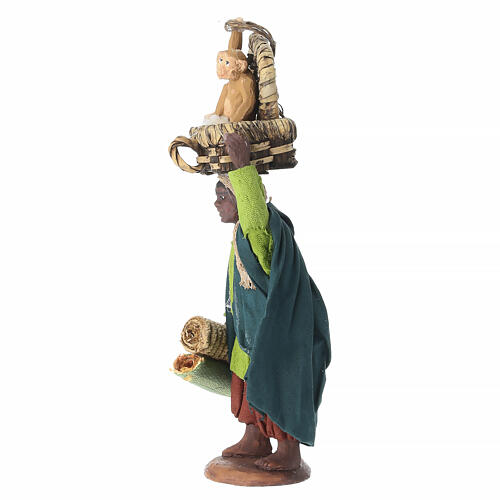 Moor with monkey and rug for 10 cm Neapolitan Nativity Scene 4