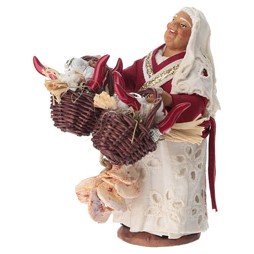 Bella M'briana, Terrakotta, für 10 cm Krippe im neapolitanischen Stil 3