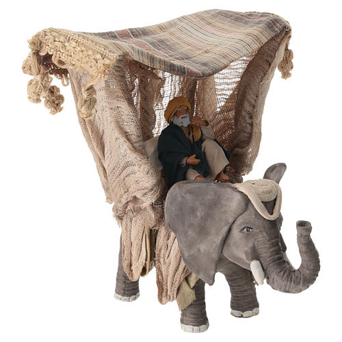 Mężczyzna na słoniu 24 cm - figurka z terakoty do szopki neapolitańskiej 20–24 cm 4