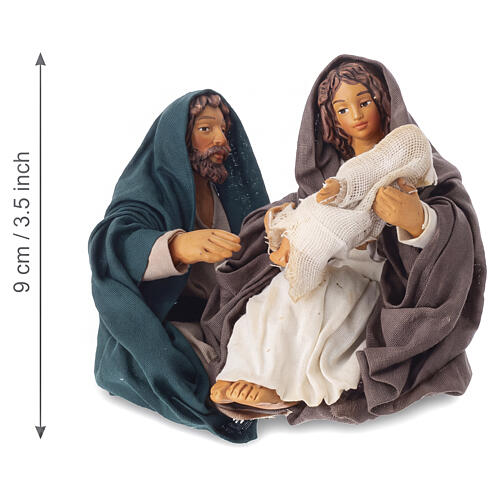 Natività abbracciata in terracotta presepe napoletano 12 cm 2