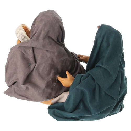 Natività abbracciata in terracotta presepe napoletano 12 cm  4