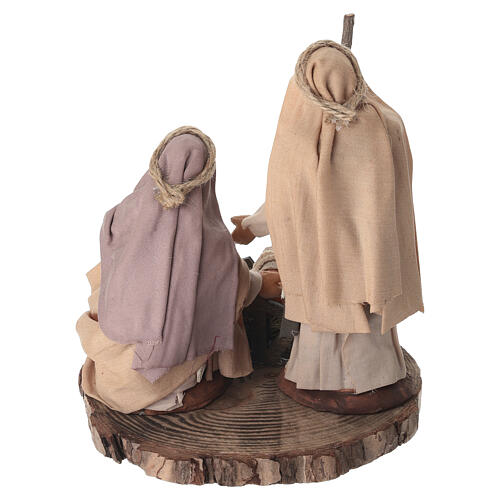 Geburt Christi auf Holzplatte 14x12 cm, für 12 cm Krippe im neapolitanischen Stil 5