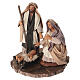 Geburt Christi auf Holzplatte 14x12 cm, für 12 cm Krippe im neapolitanischen Stil s3
