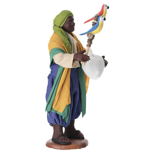 Moreno con loros 13 cm terracota belén napolitano 3