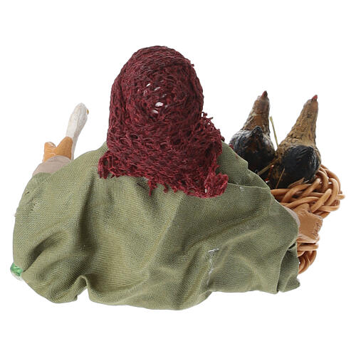 Arabo con gallina e oca terracotta presepe napoletano 12 cm 5