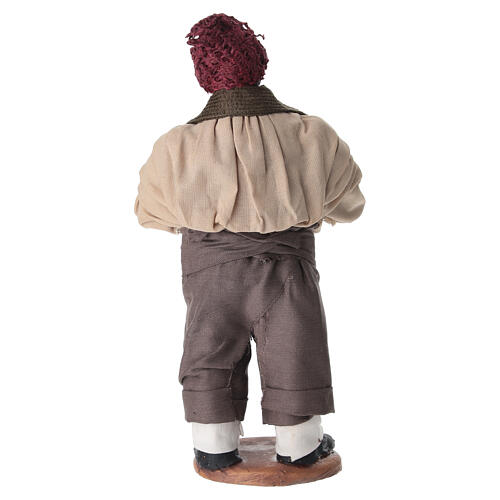 Beleibter Mann, Terrakotta, für 12 cm Krippe im neapolitanischen Stil 4