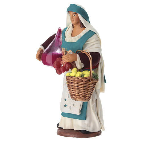 Marktfrau, Terrakotta, für 13 cm Krippe im neapolitanischen Stil 3