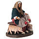 Mujer dando de comer a cerditos 10x10x8 cm belén napolitano 12-14 cm s2