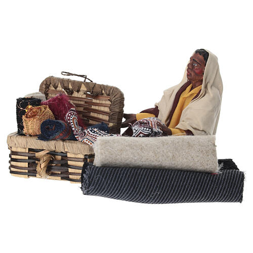 Maure assis par terre avec étoffes 7x15x7 cm crèche napolitaine 10-12 cm 3