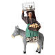 Femme sur âne terre cuite 20 cm crèche napolitaine s1