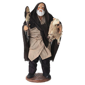 Pastor con cordero y antorcha terracota belén napolitano 16-18 cm