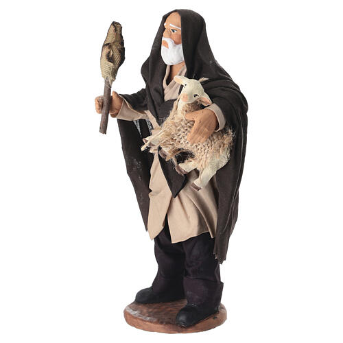 Pastor con cordero y antorcha terracota belén napolitano 16-18 cm 3