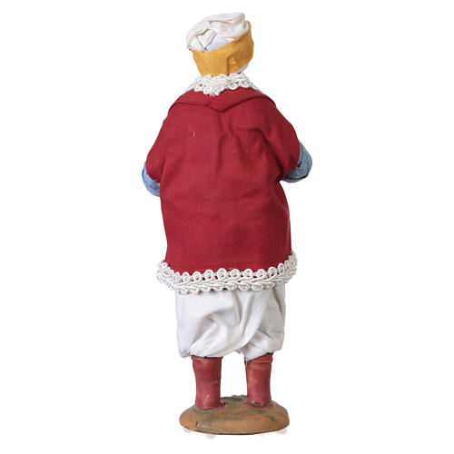 Musicista moro con corno presepe napoletano 14 cm 4