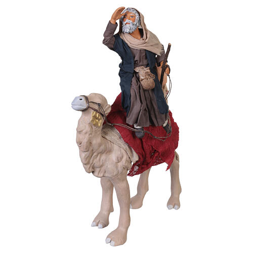 Uomo su cammello presepe Napoletano 24 cm 3