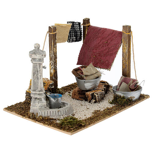 Scenografia fontana finta 10x20x15 cm presepe 8-10 cm 2