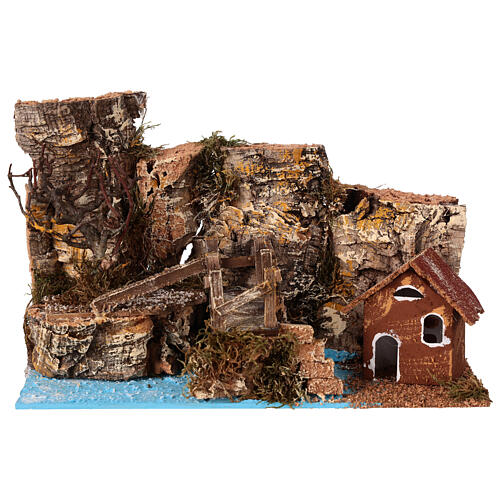 Ponte su fiume 28x15x15 cm presepe 4 cm 1