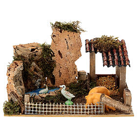 Recinto con animali 10x20x15 cm presepe 8-10 cm