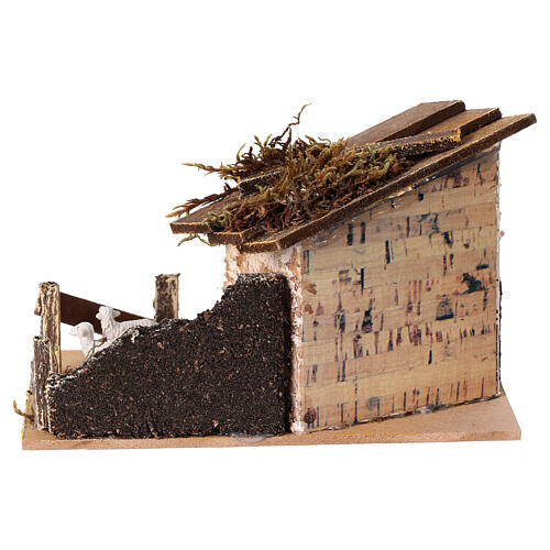 Recinto con pecore 15x10x10 cm presepe 6 cm 4