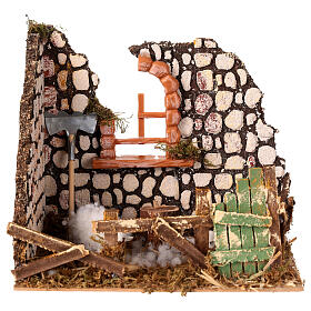 Fence with sheep and wool, 20x15x15 cm nativity scene 6 cm