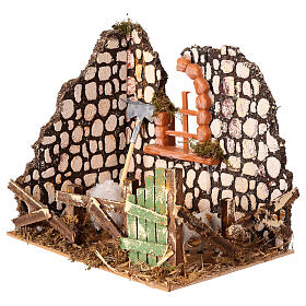 Fence with sheep and wool, 20x15x15 cm nativity scene 6 cm