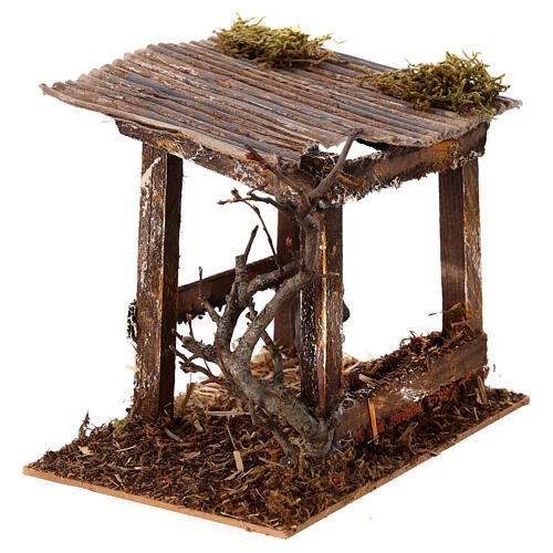 Recinto con asino 10x15x10 cm per presepe 10 - 12 cm 2