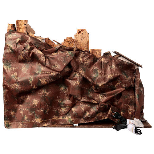 Szenerie mit Wassermühle und Beleuchtung, für 10-cm-Krippe – 75 × 40 × 55 cm 7