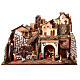 Illuminated setting with fountain and mill for 10 cm Nativity Scene, 75x40x55 cm s1