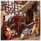 Illuminated setting with fountain and mill for 10 cm Nativity Scene, 75x40x55 cm s4