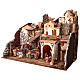 Illuminated setting with fountain and mill for 10 cm Nativity Scene, 75x40x55 cm s5