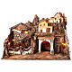 Illuminated Setting 75x40x55 cm with Functioning Fountain Mill Nativity 10 cm s6