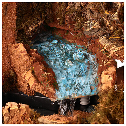 Illuminated stable 50x26x36 cm with working waterfall nativity 10-12 cm 5