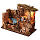 Illuminated stable 50x26x36 cm with working waterfall nativity 10-12 cm s4