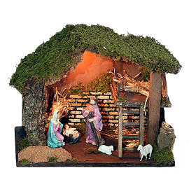Kit cabaña iluminada 30x20x25 cm hecho con bricolaje Natividad 10 cm