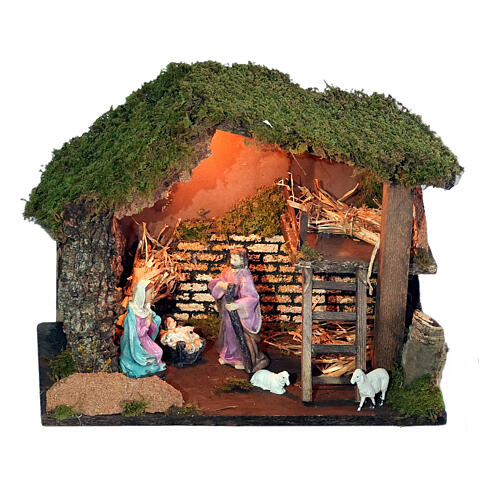 Kit cabaña iluminada 30x20x25 cm hecho con bricolaje Natividad 10 cm 2