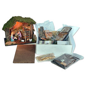 Kit cabane illuminée 30x20x25 cm à monter soi-même Nativité 10 cm