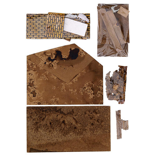 Kit capanna illuminata 30x20x25 cm fai da te Natività 10 cm 3