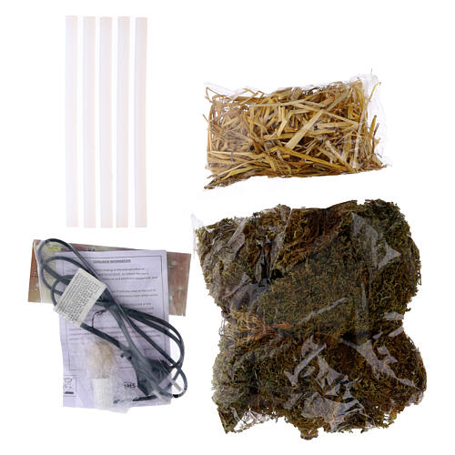Kit capanna illuminata 30x20x25 cm fai da te Natività 10 cm 5