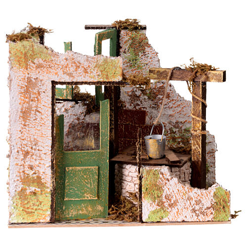 Verfallenes Haus mit Brunnen, für 10–12-cm-Krippe – 20 × 15 × 15 cm 1