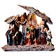 Ambientazione con natività 20x22x5 cm resina luce led presepe 14-16 cm s1