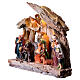 Ambientazione con natività 20x22x5 cm resina luce led presepe 14-16 cm s2