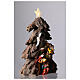 Nativity Scene with Christmas tree and light, 25x15x10 cm s4