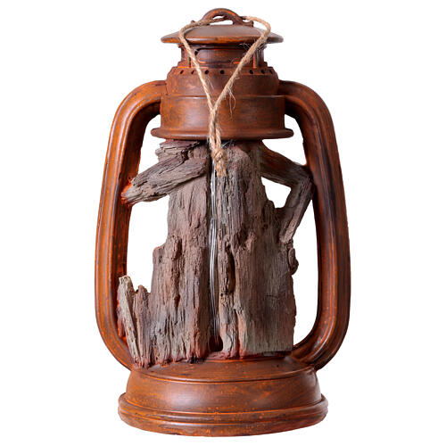 Lantern with Nativity Scene, 20x10 cm, resin with cold white LED 4