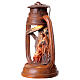 Nativity Holy Family lantern 20x10cm resin with cold white LED light s2