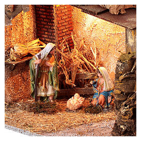 Capanna natività presepe 16 cm luce 50x35x25 cm