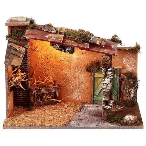 Cabana presépio com luz 50x35x25 cm 5