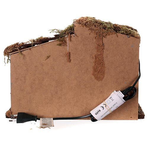 Krippenstall mit Beleuchtung und Figuren – für 10–12-cm-Krippe, 25 × 30 × 20 cm 4