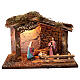 Cabane avec lumières et statues 25x30x20 cm Nativité crèche 10-12 cm s1